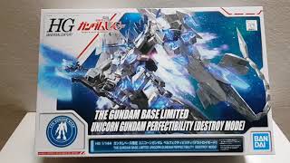 THE GUNDAM BASE LIMITED UNICORN GUNDAM PERFECTIBILITY DESTROY MODE 1080P [upl. by Abrahams371]