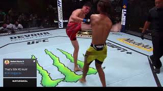 Spinning Kick KO  Ignacio Bahamondes VS Roosevelt Roberts UFC [upl. by Ayt250]