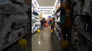 Playing kickball in Walmart Got kicked out Shorts [upl. by Tnomed278]