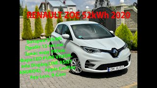 RENAULT ZOE 52kWh 2020 15ткм LINE ASIST KEYLESS APPLE CarPlay 0509600005 [upl. by Eissen503]