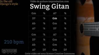 Swing Gitan 210 bpm  Gypsy jazz Backing track  Jazz manouche [upl. by Eilrahc]