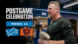 Lions vs Bears postgame locker room celebration [upl. by Annerol]