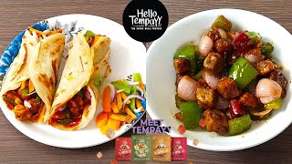 Best Online Tempeh Recipes  Manchurian and Rolls Snacks Recipes with Hello Tempayy Soyabean Tempeh [upl. by Durer288]