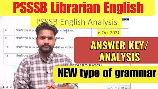 PSSSB Librarian Exam 2024 Answer Key  English Analysis  New Pattern Grammar  Electric English [upl. by Dud37]