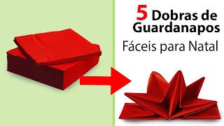 Dobras de Guardanapos para o Natal Super fáceis de Fazer [upl. by Elicec781]