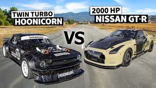 2000hp 6Second Nissan GTR “Kimbo” vs Lia Blocks 1400hp AWD Mustang NO PREP Drag Race [upl. by Ttessil]