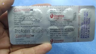 Zinconia 50 Tablet  Zinc Acetate 50mg tablet  Zinconia 50mg Tablet Uses Benefits Review in Hindi [upl. by Worthy]