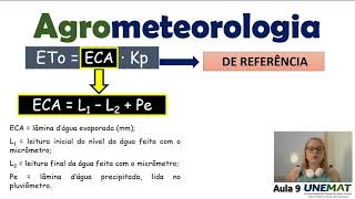 Agrometeorologia  Evapotranspiração Potencial Real de Referência e da Cultura 22 [upl. by Bhayani780]