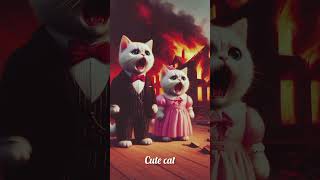 cute cat Burned the house with match box ll shorts cat cute house shortsfeed [upl. by Brooking]