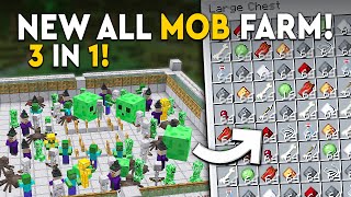 Minecraft NEW All Mob Farm Tutorial  3 IN 1  15000 PERHR [upl. by Daley344]