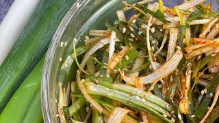 Pa muchim  Korean Green Onion Salad Recipe  Easy Scallion Salad [upl. by Iveel78]