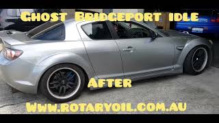 Ghost bridgeport idle BeforeAfter  RX8 S2 Automatic  wwwrotaryoilcomau [upl. by Ahsekat]