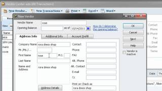 QuickBooks Vendor Type List [upl. by Drake411]