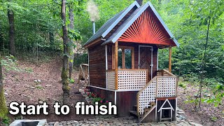 Built a wooden cabin in the forest Alone Start to finish [upl. by Thomajan]