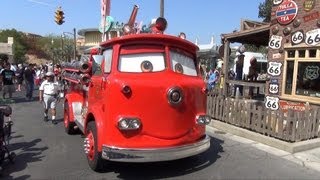 A Detailed Look at Red the Fire Truck in Cars Land Disney California Adventure  Pixar Cars [upl. by Wadsworth84]