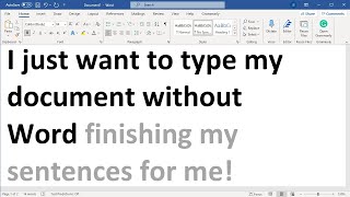 How to Turn Off the Predictive Suggested Text Feature in Microsoft Word [upl. by Gena612]