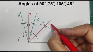 Angles Using Compass 907510545 Degree [upl. by Humbert930]