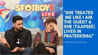 Abhishek Bachchan Reveals His First Impression of Manmarziyaan CoStar Taapsee Pannu  Hilarious [upl. by Nnylaf]