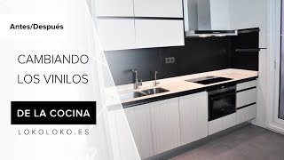 Antes y Después  Cambiamos los vinilos de los muebles de esta cocina 🤗 [upl. by Iorgos]