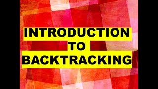 Introduction to Backtracking  in HINDI [upl. by Eolande]