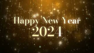 HAPPY NEW YEAR 2024 BG Video Wallpaper Screesaver 1 HOUR yellow gold [upl. by Fe]