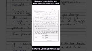 Determination of viscosity by using ostwalds viscometer practical chemistry assignment class12 [upl. by Bendick]