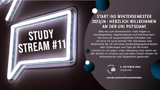 Study Stream 11  Start ins Wintersemester 2324 Herzlich willkommen an der Uni Potsdam  15 Uhr [upl. by Stephenson187]