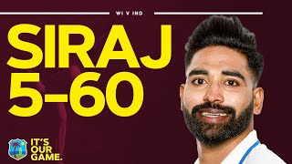 Fast bowling  Mohammed Siraj Takes 560 In 2nd Test  West Indies vs India [upl. by Aryc]