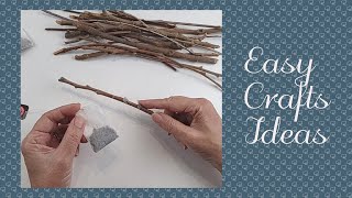 DIY  3 ideas for RECYCLING with TWIGS  How to make FLOWERS with tea bags crafts diy recycle [upl. by Reiniar961]