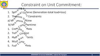 Unit Commitment Constraints [upl. by Collete]