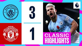 AN AGUERO THUNDERSTRIKE  Man City 3  1 Man United  Classic Highlights [upl. by Thirzia]