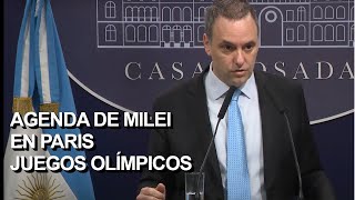 Agenda de Javier Milei en París y participación de inauguración de Juegos Olímpicos [upl. by Hgielar]