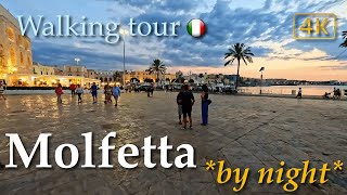 Molfetta at dusk Puglia Italy【Walking Tour】History in Subtitles  4K [upl. by Aikmat]