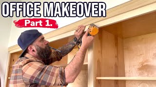 Build Cabinets the Easy Way  Before and After Office Makeover [upl. by Hpesojnhoj]