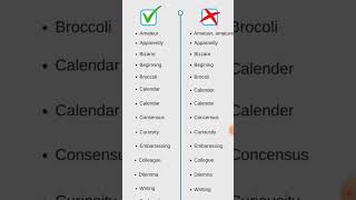 commonly misspelt words english englishgrammar spelling [upl. by Oiluj]