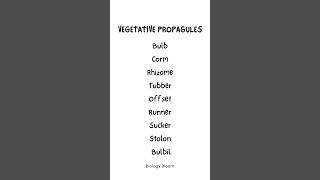 Vegetative Propagules  Asexual reproduction in Plants [upl. by Notgnirrac]