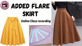 Added flare skirt Lesson  Online Class [upl. by Aietal129]