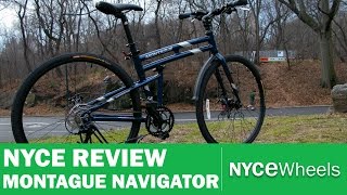 Montague Navigator  Full Sizes Hybrid Folding Bike Review [upl. by Anwahsed]