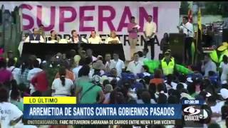 Extrema derecha quiere perpetuar el conflicto Santos arremete contra Uribe  01 de Novimbre 2013 [upl. by Vinita902]