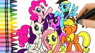 MY LITTLE PONY COLORING BOOK VIDEOS FLUTTERSHY RARITY RAINBOW DASH TWILIGHT SPARKLE APPLEJACK [upl. by Arabel]