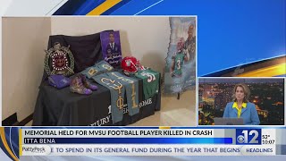 Memorial held for MVSU football player killed in crash [upl. by Eriuqs155]