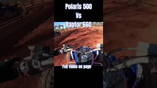 Polaris 500 vs raptor 660 drag race atv atvracing polaris raptor660 raptor durhamtown [upl. by Pangaro]