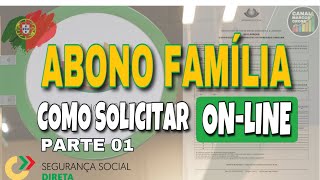 COMO SOLICITAR O ABONO FAMÍLIA SEM SAIR DE CASA ONLINE PARTE 01 [upl. by Elyagiba843]