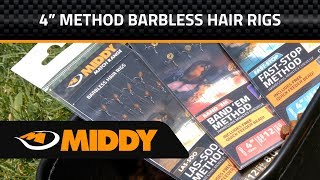 Middy 4 inch Barbless Ready Tied Method Hair Rigs  Lassoo Band Em and FastStop [upl. by Reeves]