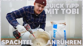 SPACHTELMASSE für TROCKENBAU Q1 amp Q2 richtig anmischen Knauf Uniflott 👷🏼‍♂️  Quick Tipp 05 [upl. by Ellison709]