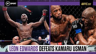 Leon Edwards defeats Kamaru Usman in London 🇬🇧🏆  UFC286 results and postfight interview [upl. by Nnylyam]