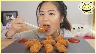 ASMR DEEP FRIED OYSTERS  Eating Sounds  No Talking [upl. by Noirb]