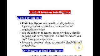 Psychology  Cattles theory of intelligence  fluid and crystallize intelligence BBM BBA [upl. by Alrich74]