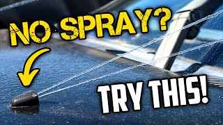 Windshield Wiper Fluid Not Spraying Or Spraying Weak Pump Lines Nozzles  Diagnose and Fix [upl. by Merridie]