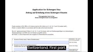 Fill the Switzerland Schengen visa application  with subtitles [upl. by Cassy]